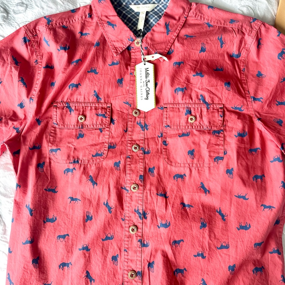 Matilda Jane Red Casual Button Down Shirt - Picture 3 of 3
